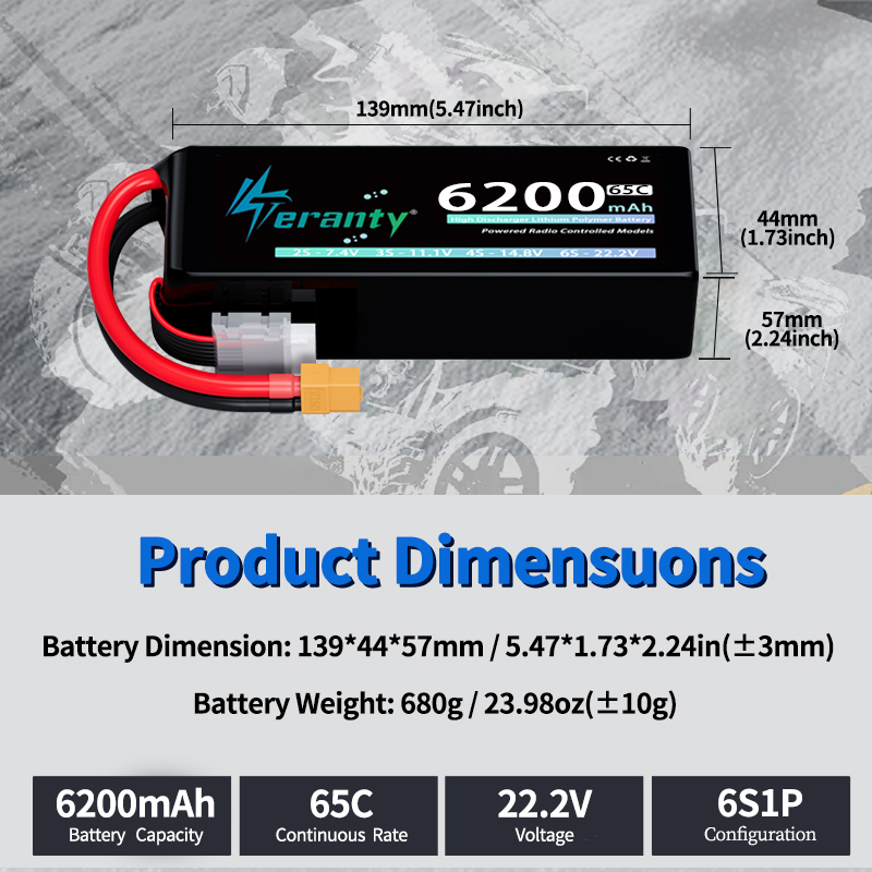 TERANTY 6S 6200mAh Lipo Batter - Drone Racing Battery 评论和价格