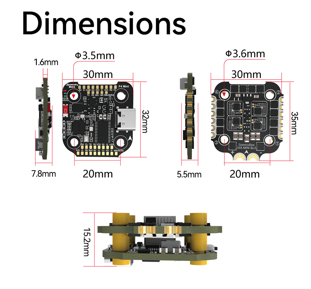 F405 MINI SpeedyBee F405 Mini  - Drone Racing Flight Controller 评论和价格